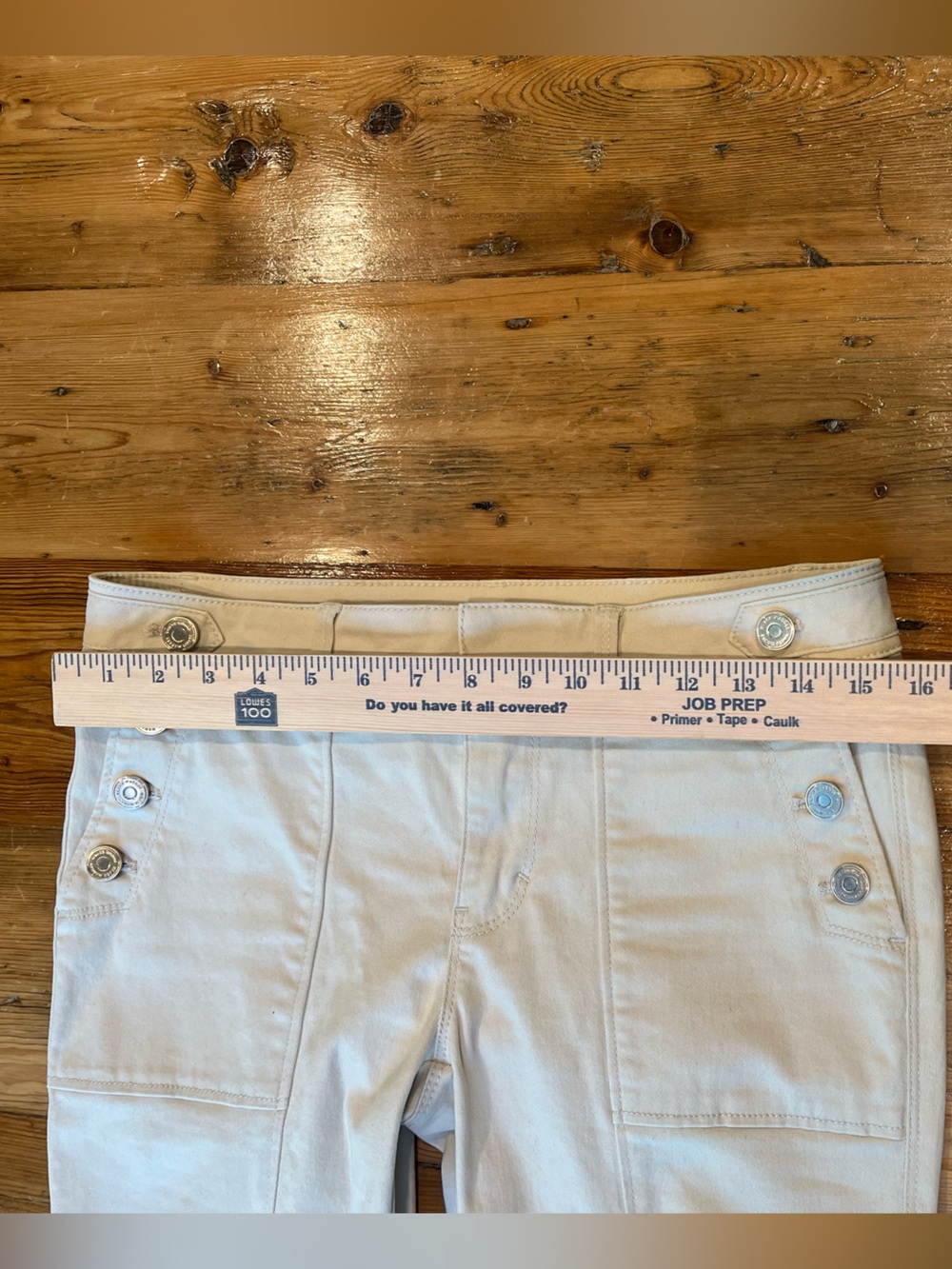 White House Black Market High-Rise Button-Front Jeans in Off-White - Picture 8 of 8